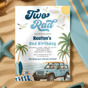 Invitación a Surf el segundo cumpleaños - Dos pist