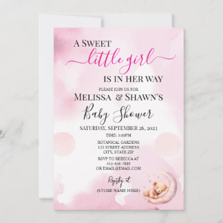 Invitación A Sweet Little Girl Baby Shower Invitation