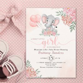 Invitación A Sweet Little Girl is on her Way Baby shower