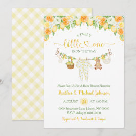 Invitación A Sweet Little One Lemon Citrus Floral Baby Shower