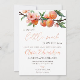 Invitación A Sweet Little Peach All In One Baby Shower