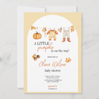 Invitación A Sweet Little Pumpkin Baby Shower Invitation