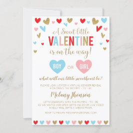 Invitación A Sweet little VALENTINE Gender Reveal