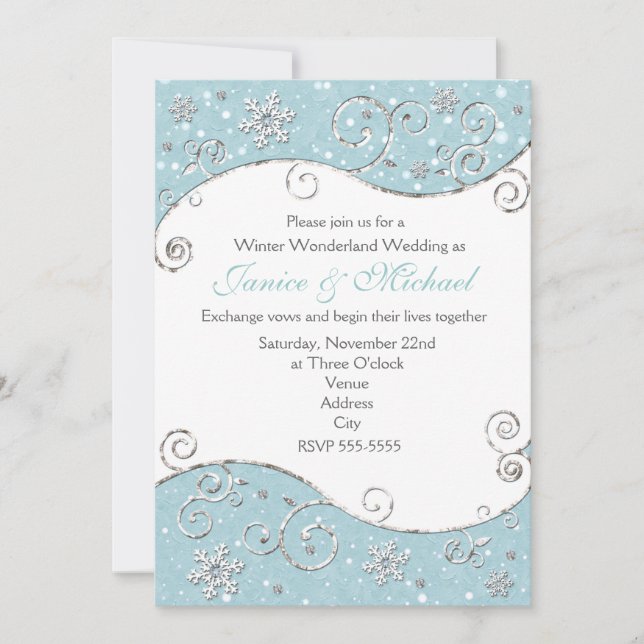 Invitación a Swirl de Winter Wonderland Snowflake (Anverso)