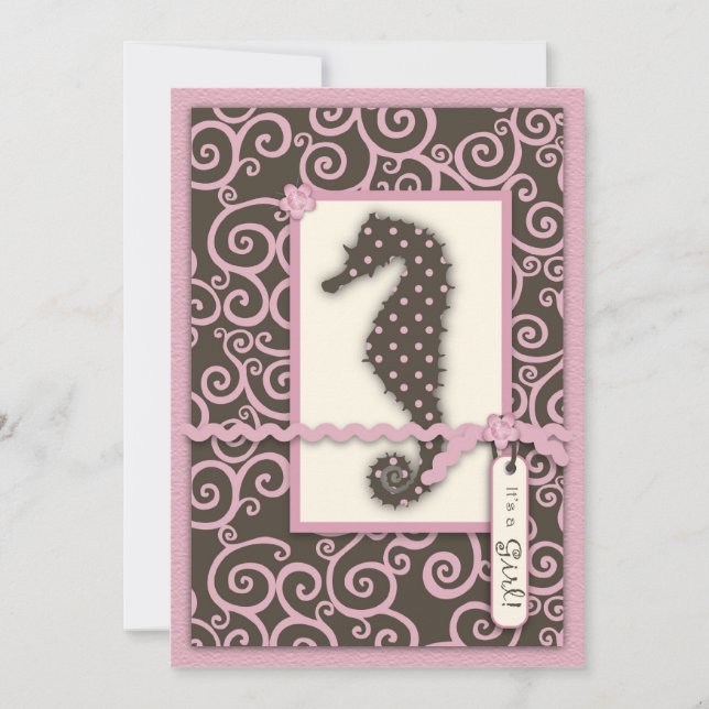 Invitación a Swirl Seahorse (Anverso)