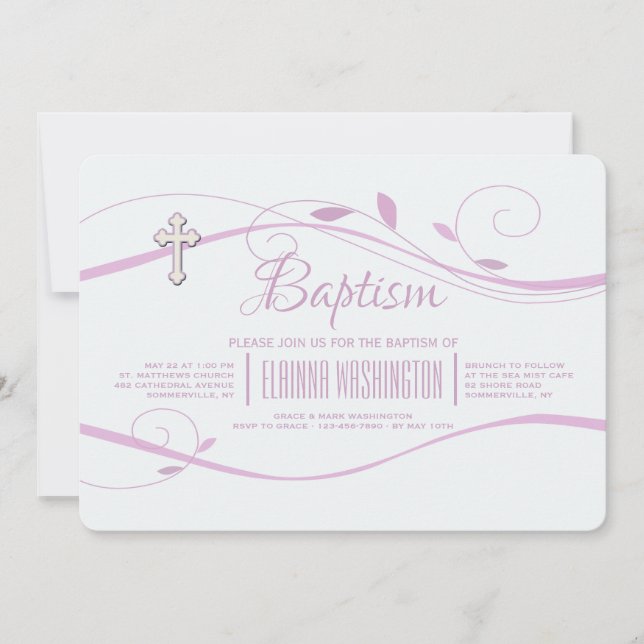 Invitación a Swirls rosa (Anverso)