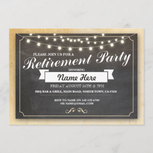 Invitación a tablero de pizarra jubilado Fiesta de