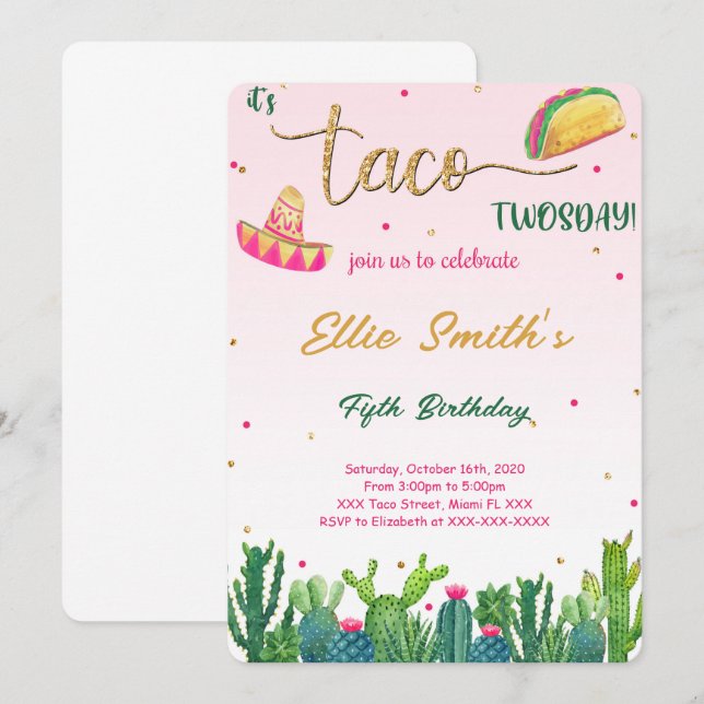 Invitación a Taco (Anverso / Reverso)