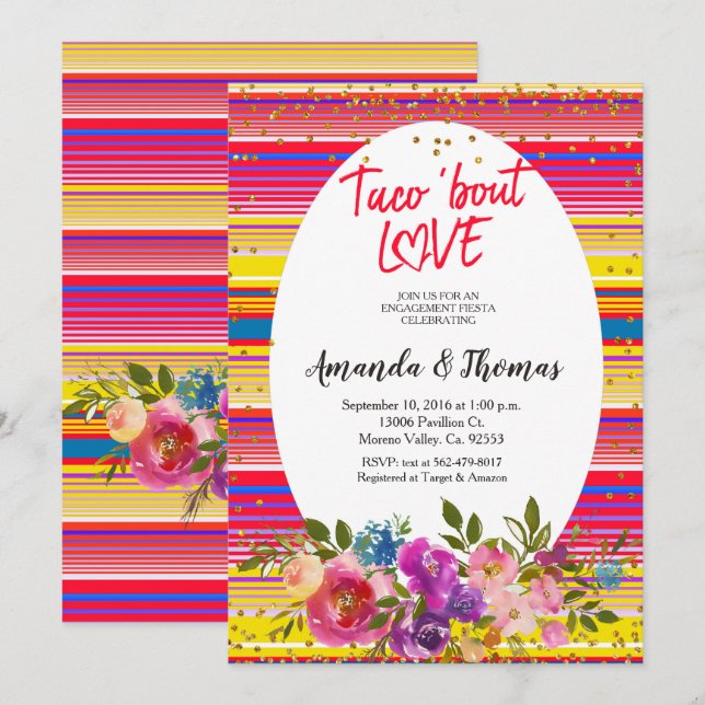 Invitación a Taco Bout Love (Anverso / Reverso)