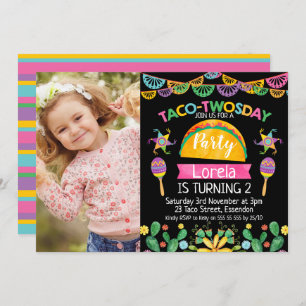 Invitación a Taco por segundo cumpleaños