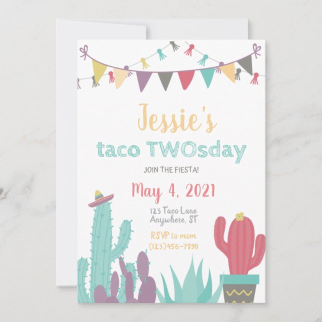 Invitación a Taco Twosday (Anverso)