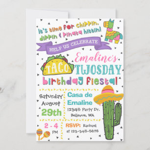 Invitación a Taco TWOsday 2.ª Fiesta de Cumpleañ