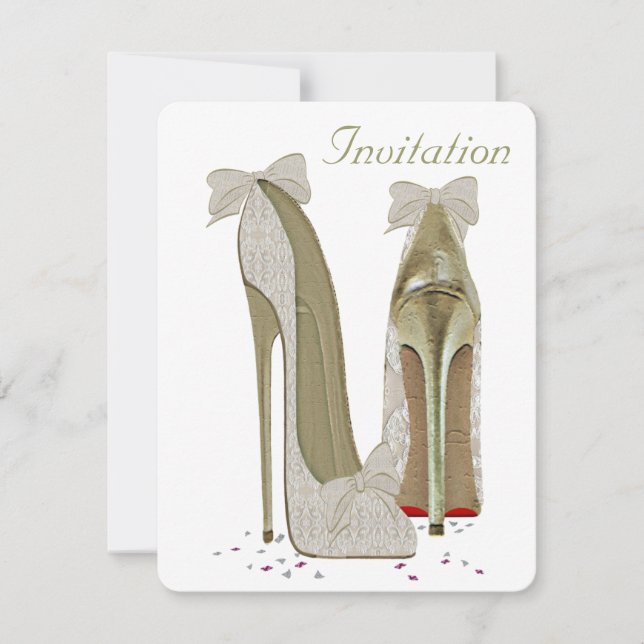 Invitación a tacones altos del Boda Stiletto (Anverso)
