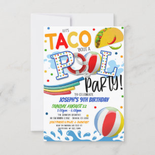 Invitación a Tacos y Fiesta en la Piscina