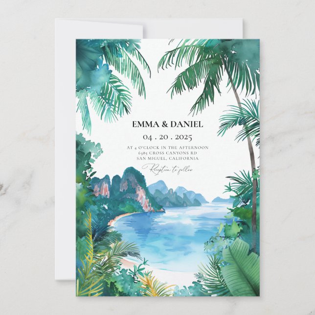 Invitación a Tailandia de Phuket Boda (Anverso)