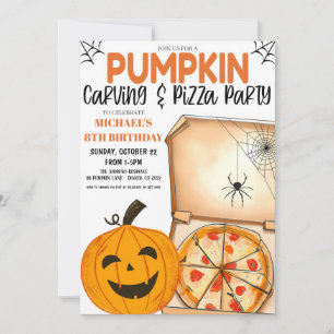 Invitación a tallar calabazas y pizza