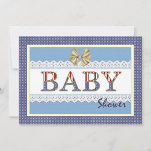 Invitación a tarjeta Baby Shower Patriótica Blue L