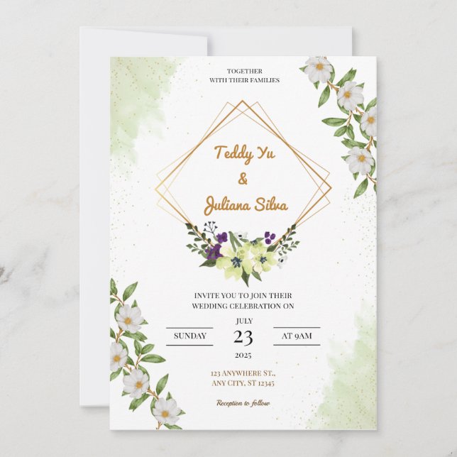 invitación a tarjeta boda, tarjetas personalizar (Anverso)