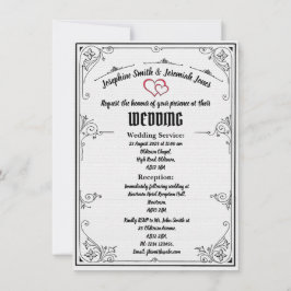 Invitación a tarjeta de 1 cara del Boda del corazó