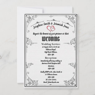 Invitación a tarjeta de 1 cara del Boda del corazó