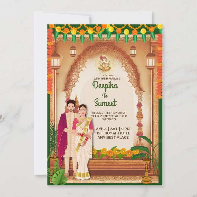 Invitación a tarjeta de boda (Anverso)