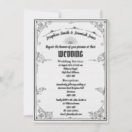 Invitación a tarjeta de Boda e Art Deco con texto