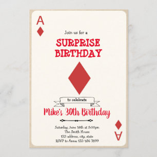 Invitación a tarjeta de juego de casino