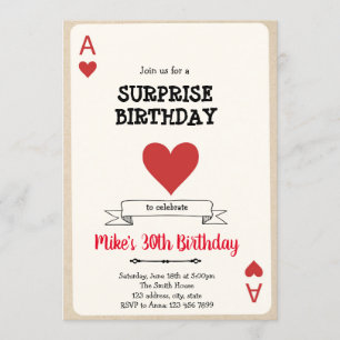 Invitación a tarjeta de juego de casino