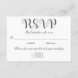 Invitación a tarjeta de recepción RSVP 3 Entree