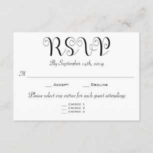 Invitación a tarjeta de recepción RSVP 3 Entree