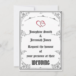 Invitación a tarjeta del Boda del corazón rojo per