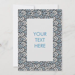 Invitación a tarjeta en blanco con patrón de boho