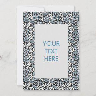 Invitación a tarjeta en blanco con patrón de boho