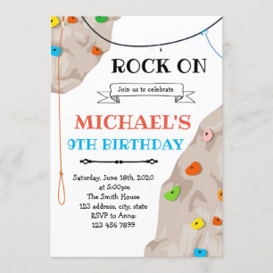 Invitación a tarjeta fiesta de escalada en roca