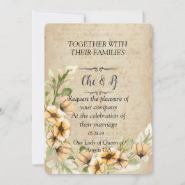 Invitación a tarjeta floral de Boda ruso