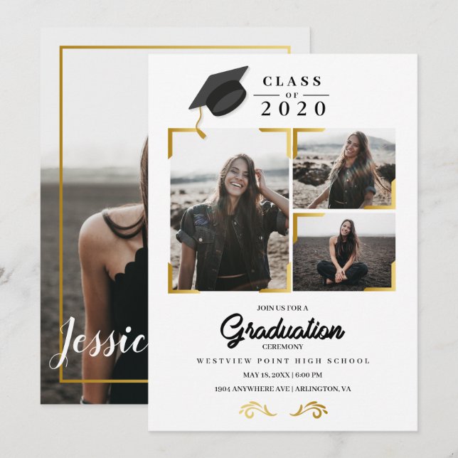 Invitación a tarjeta fotográfica de Invitación de  (Anverso / Reverso)