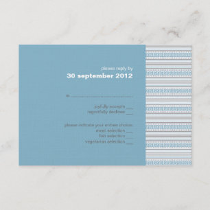 Invitación a tarjeta Fret Stripe Cornflower RSVP
