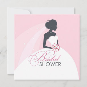 Invitación a tarjeta plana con ducha de novia