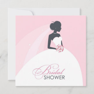 Invitación a tarjeta plana con ducha de novia