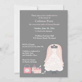Invitación a tarjeta plana para ducha de novia