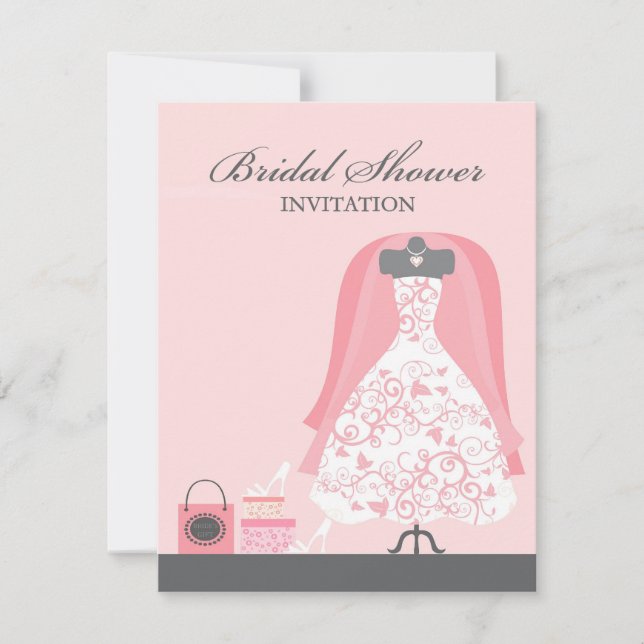 Invitación a tarjeta plana para ducha de novia (Anverso)