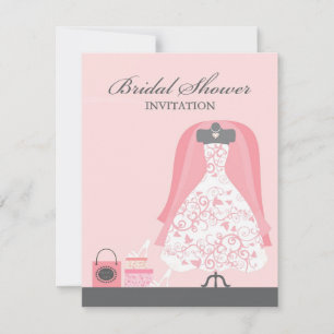 Invitación a tarjeta plana para ducha de novia
