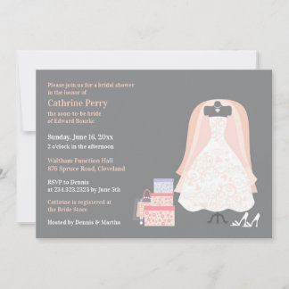 Invitación a tarjeta plana para ducha de novia
