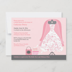 Invitación a tarjeta plana para ducha de novia