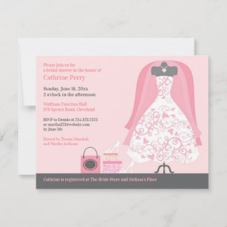 Invitación a tarjeta plana para ducha de novia