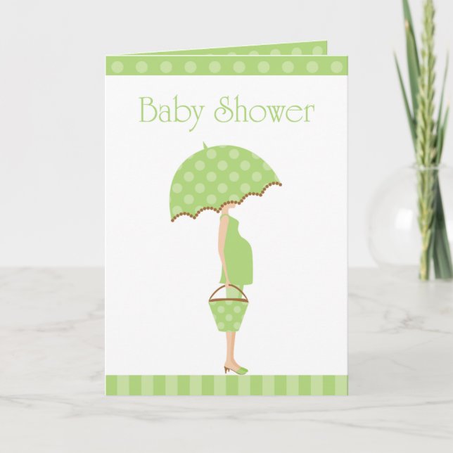 Invitación a tarjeta plegada de Baby Shower (Anverso)