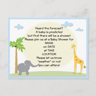 Invitación a tarjeta postal de baby Shower Jungle