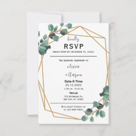 Invitación a tarjeta RSVP de Boho Greenery