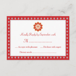 Invitación a tarjeta RSVP de la boda de Ornate