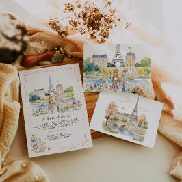 Invitación A Taste of Paris | Watercolor French Café Brunch
